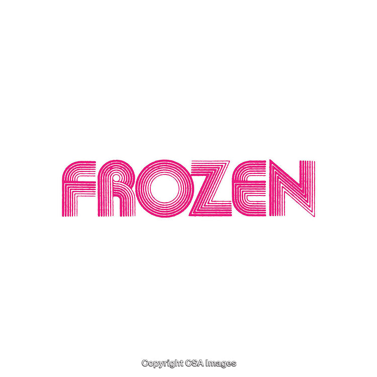 Bold Stylized 'Frozen' Word Art in Vibrant Pink Gradient