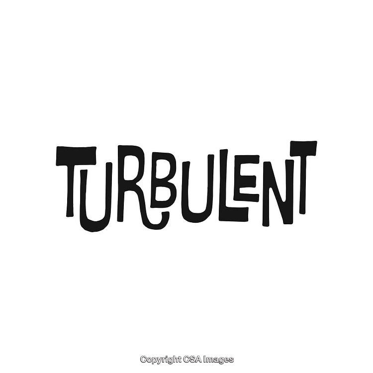 Hand-Drawn Word 'Turbulent' with Creative Typography on White Background