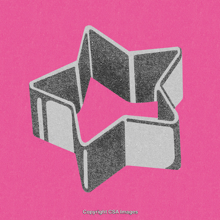 Star-Shaped Cookie Cutter on Vibrant Pink Background in Minimalist Design
