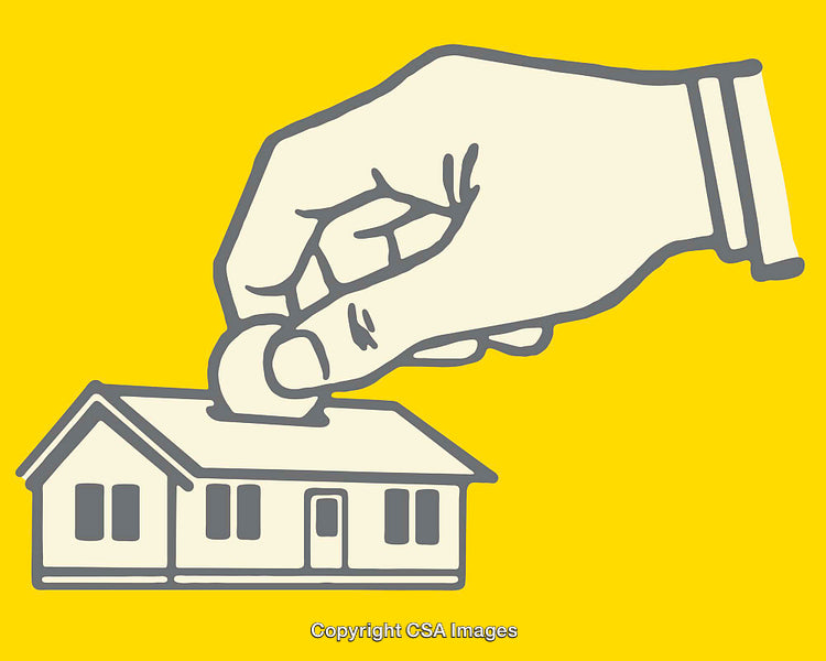 Line Art Illustration of Financial Investment in Real Estate Savings