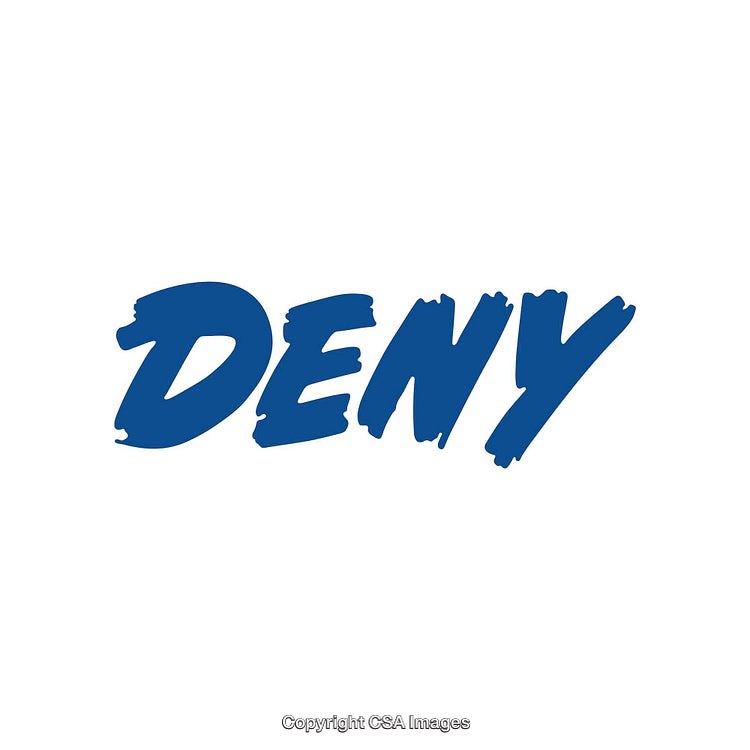 Bold Blue Typography Featuring the Word Deny on a Minimalist Background