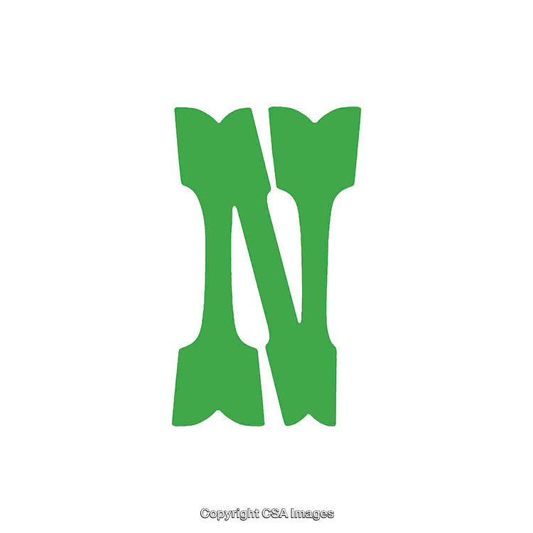 Green Stylized Letter N with Artistic Design Aesthetics