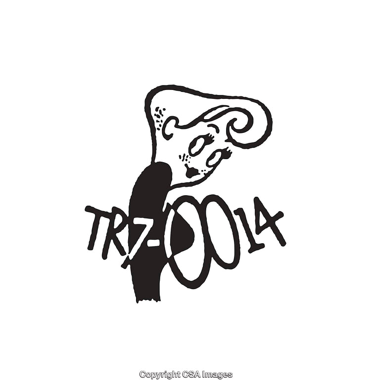 Abstract Black and White Line Art with Text Elements