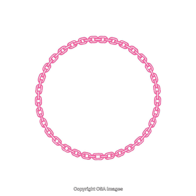 Pink Circular Chain Outline on a White Background Vector Design