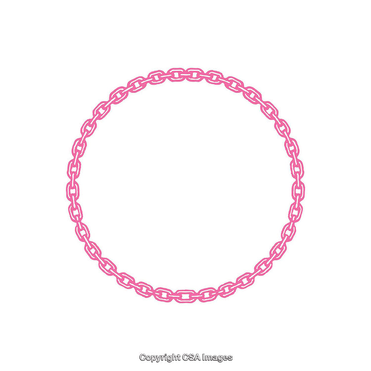 Pink Circular Chain Outline on a White Background Vector Design