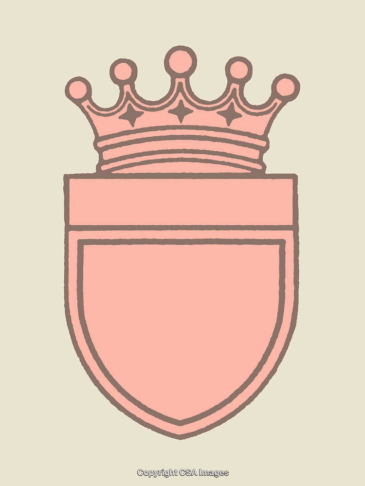 Crowned Shield Line Art Illustration in Minimalist Style