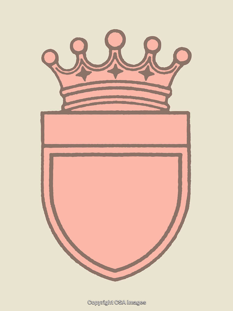Crowned Shield Line Art Illustration in Minimalist Style