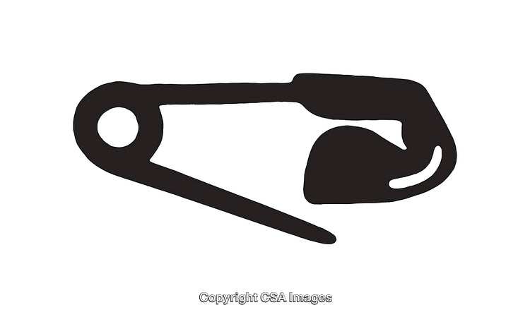 Minimalist Black and White Safety Pin Illustration for General Use