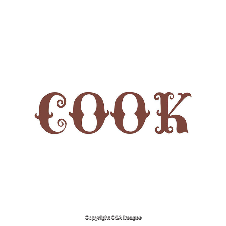 Decorative Word Art Featuring the Word Cook in Unique Typography