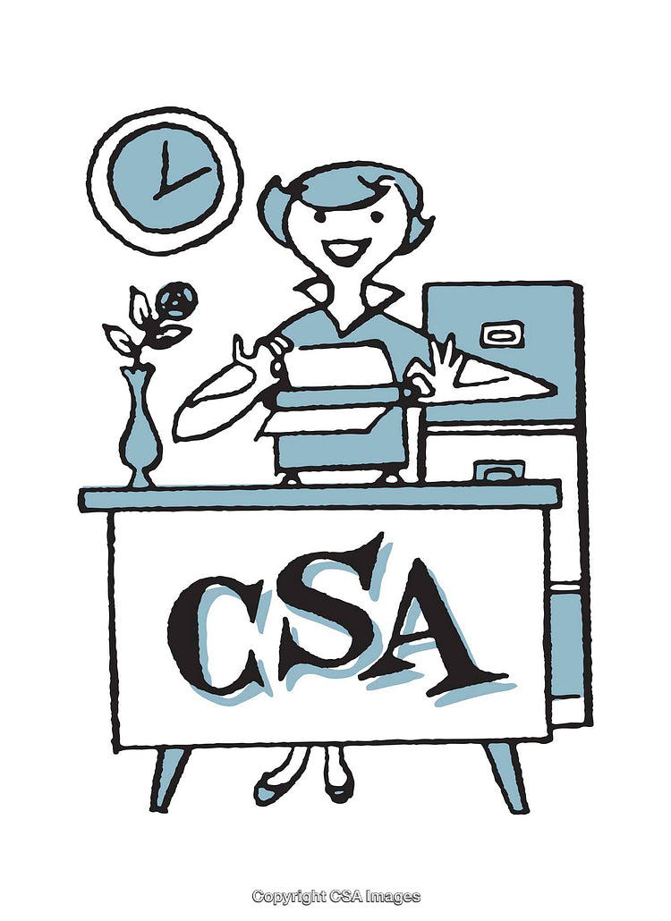 Vintage Illustration of an Office Worker in a Professional Setting