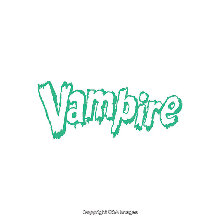 Text Design Featuring the Word Vampire in Stylized Green Lettering