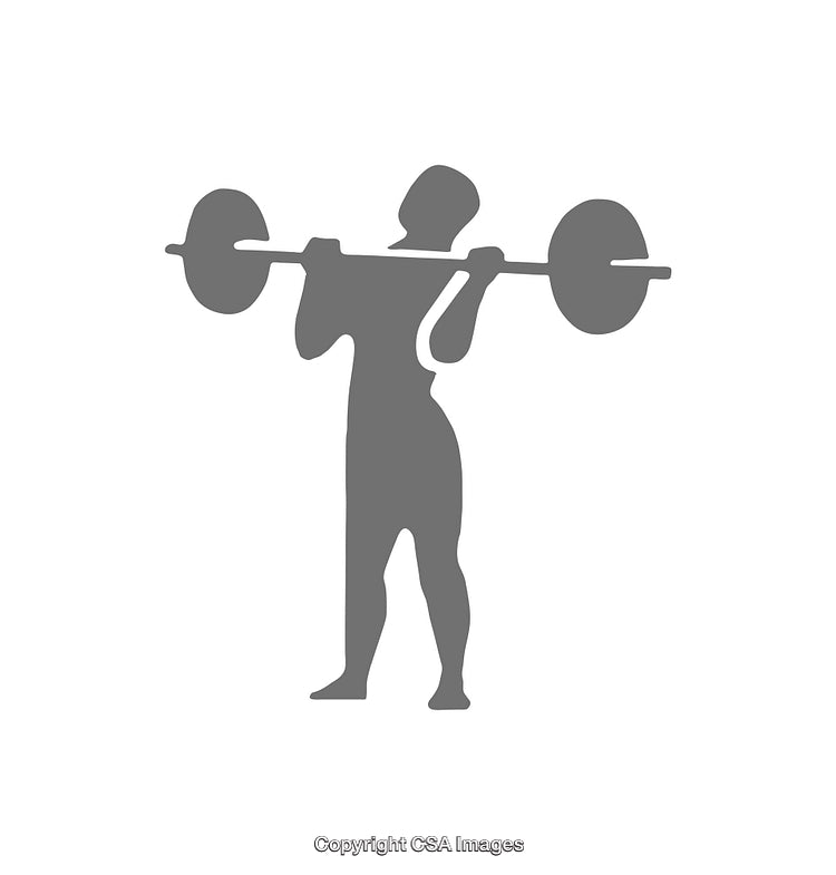 Silhouette Icon of Weightlifter Holding a Barbell in Front Position