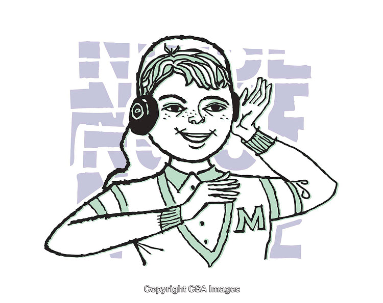 Cheerful Illustration of a Child Listening to Music with Headphones