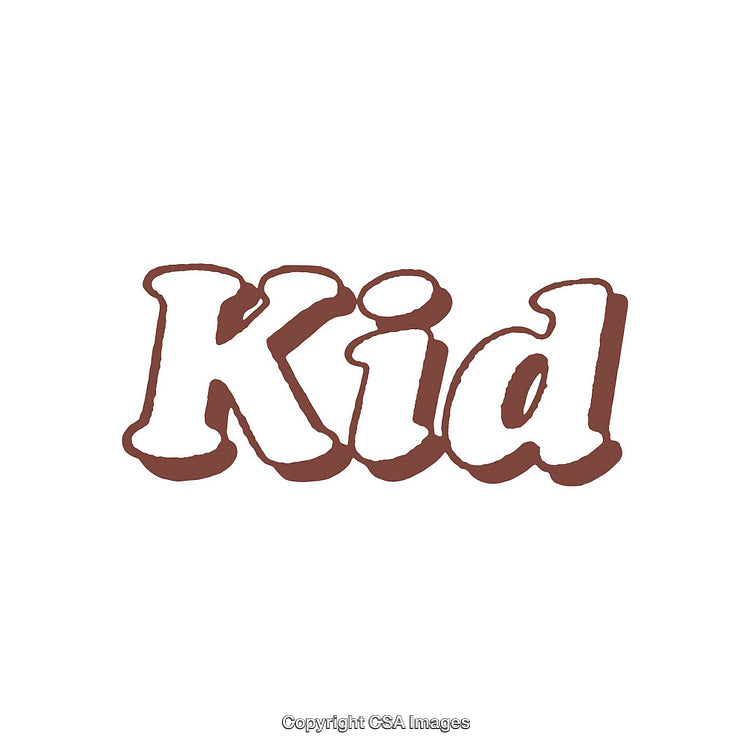 Retro Styled Typography Featuring the Word Kid in Bold Font