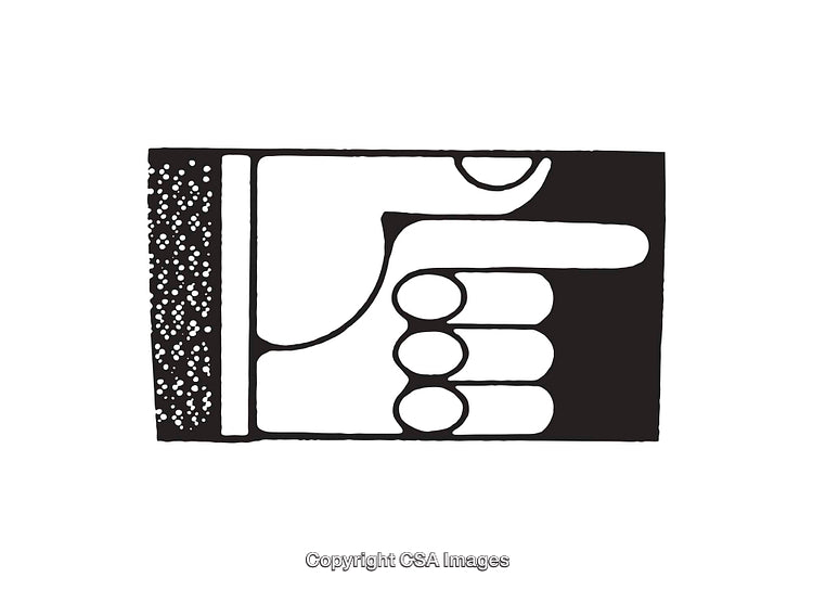 Black and White Line Art of a Hand Displaying Direction