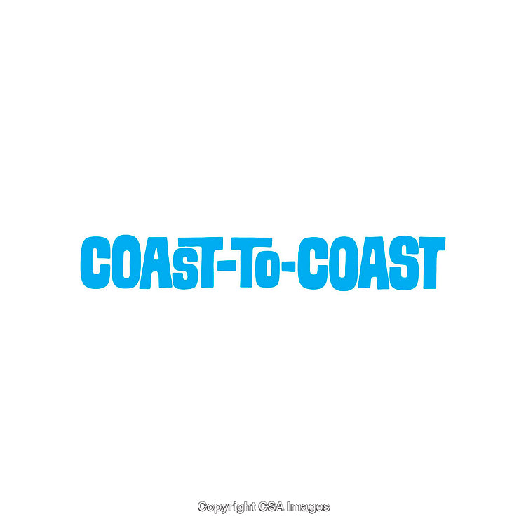 Blue Color Word Art Featuring Coast-To-Coast in Unique Lettering