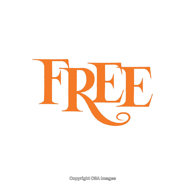 Decorative Typography Design in Bold Orange Featuring the Word 'Free'