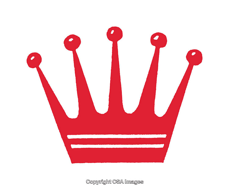 Red Crown Icon with Minimalist Design on White Background
