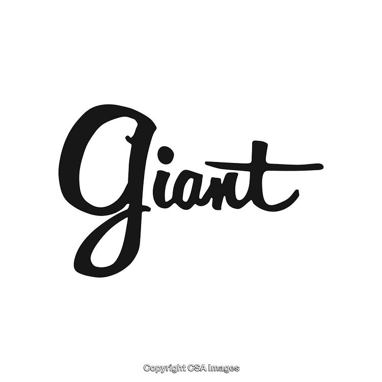 Handwritten Modern Script Text of Word Giant on White Background