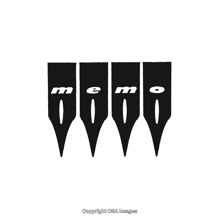 Creative Logo Design Featuring Fountain Pen Nibs and the Word 'Memo' in Bold Style
