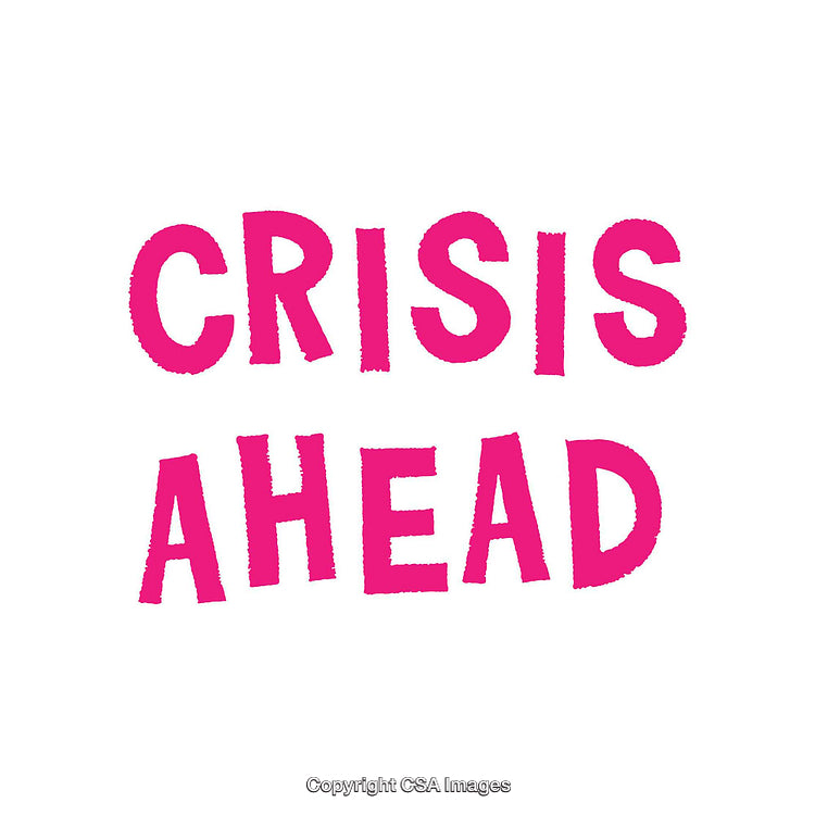 Bold Pink Warning Text on Crisis and Challenges Ahead