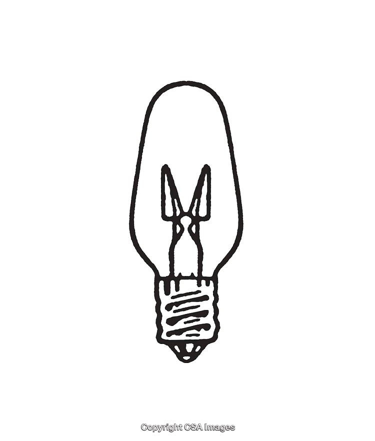Black And White Line Art Illustration of a Light Bulb Icon