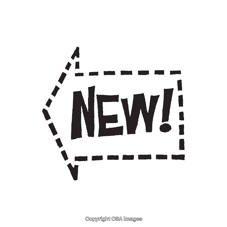 Black and White Dingbat with Arrow and New Text Design