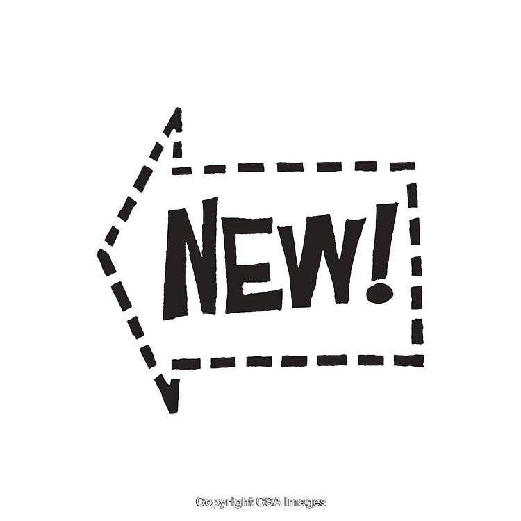 Black and White Dingbat with Arrow and New Text Design