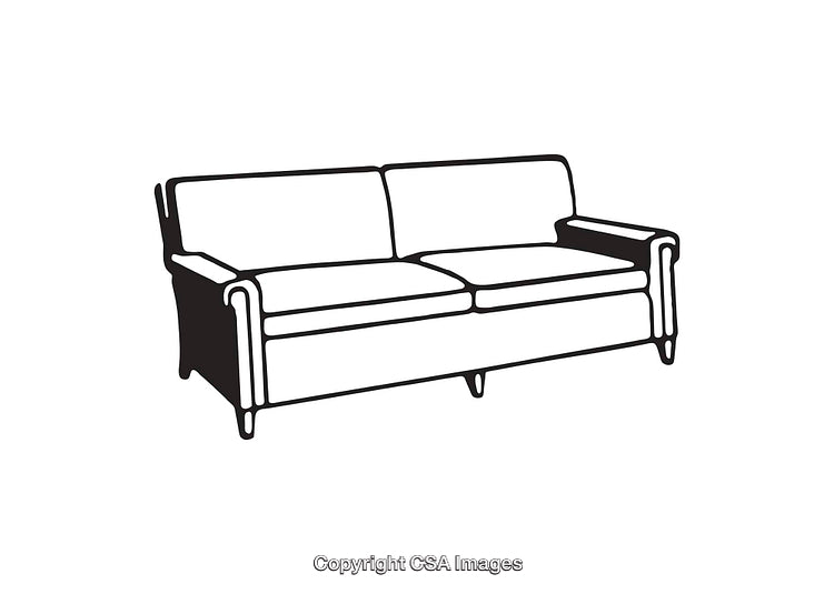 Black and White Illustration of a Comfortable Minimalist Sofa