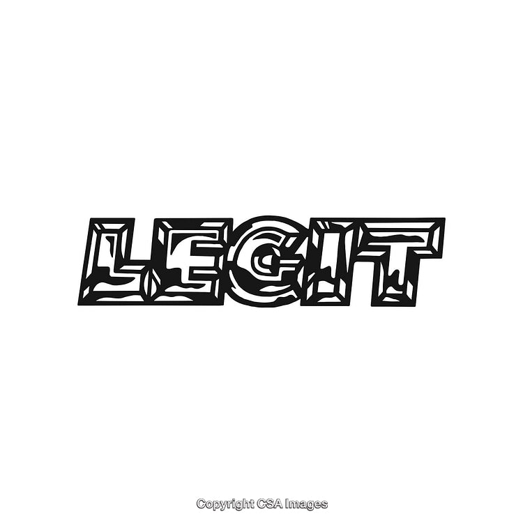 Creative Text Design Featuring the Word Legit in Black and White Style