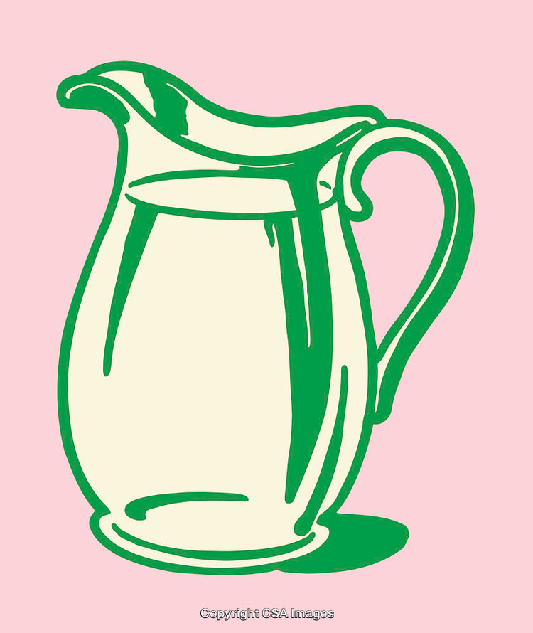 Color Line Art of a Decorative Pitcher in Minimalist Style