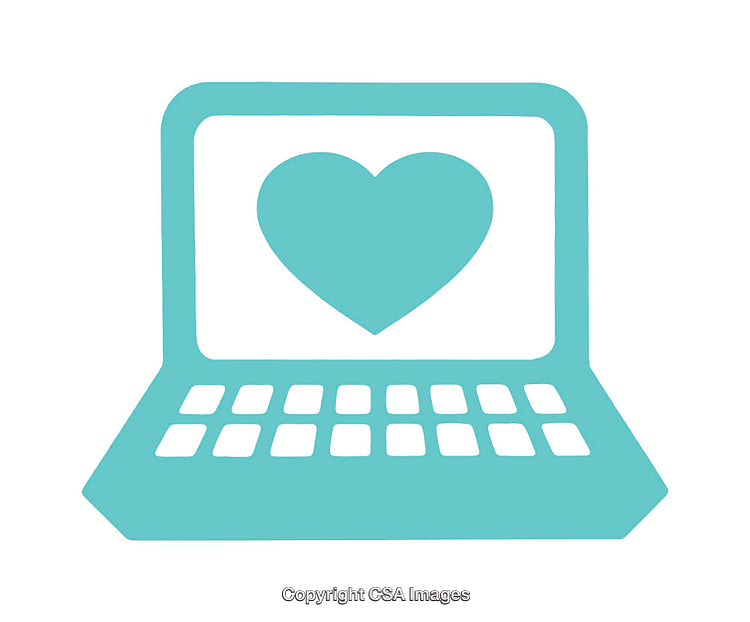 Digital Illustration of a Heart on a Laptop Screen Symbol