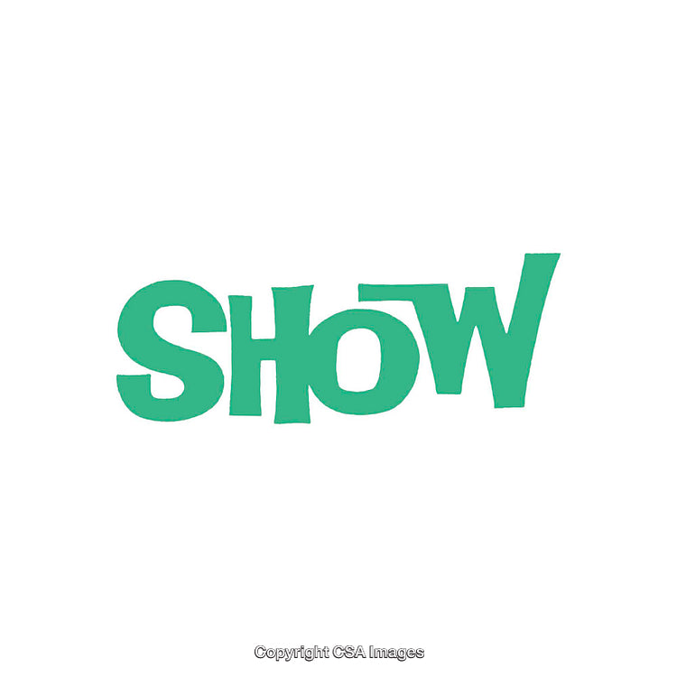 Bold Green Text Illustration Focused on the Word Show in a Creative Style