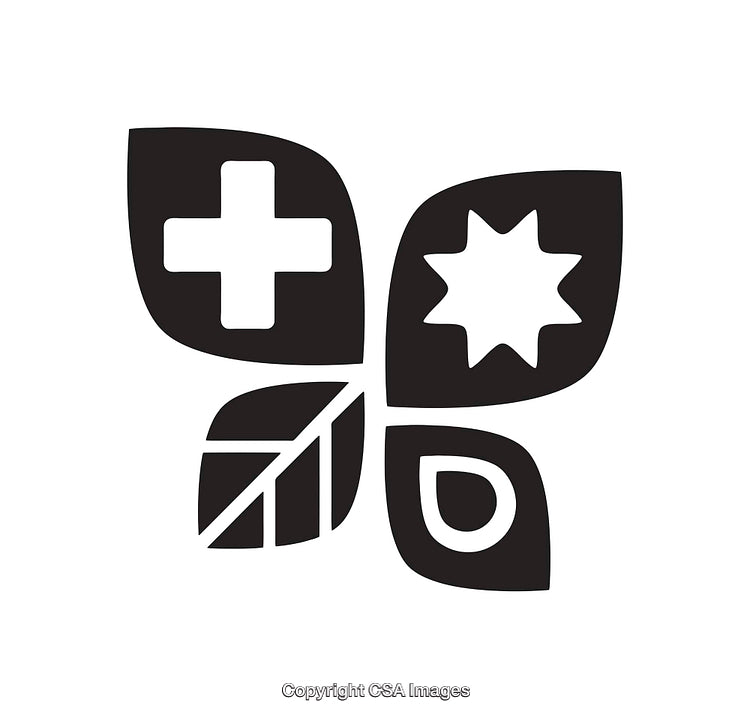 Abstract Black and White Symbol Illustrating Nature and Harmony Elements
