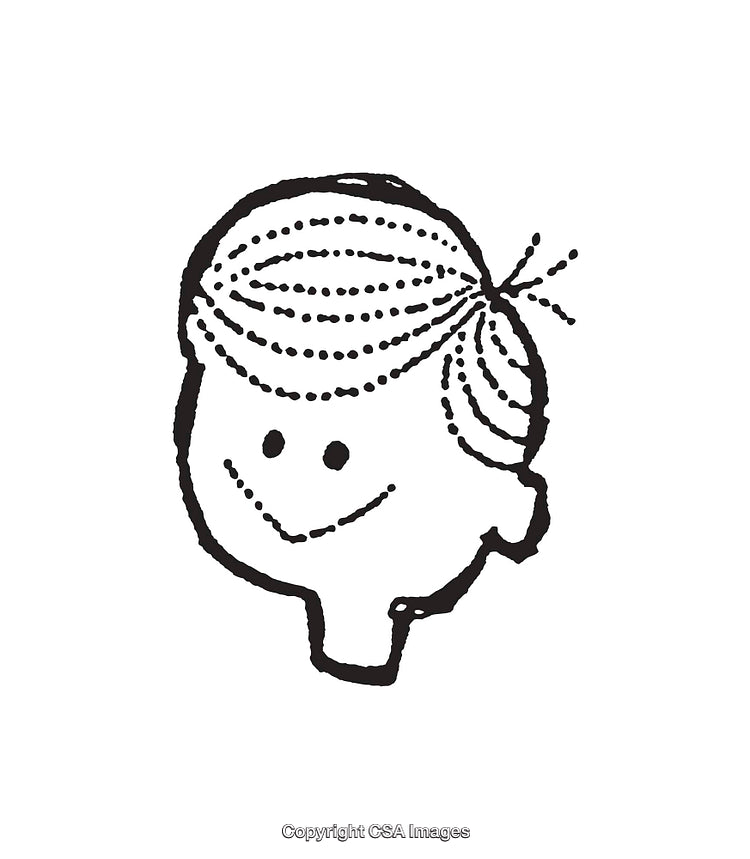 Smiling Cartoon Character Line Art With Simple and Playful Design
