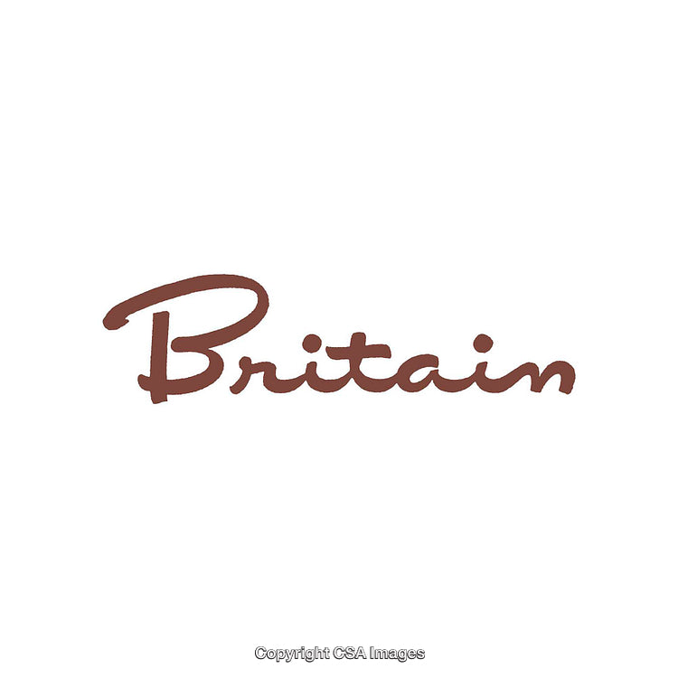 Minimalist Brown Vintage-Style Typography Featuring 'Britain' on White Background