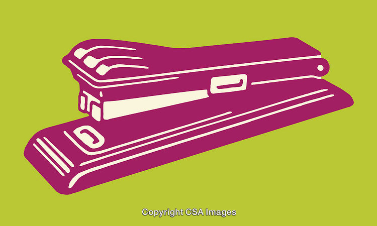 Bright Pop Art Illustration of a Stapler on a Vibrant Background