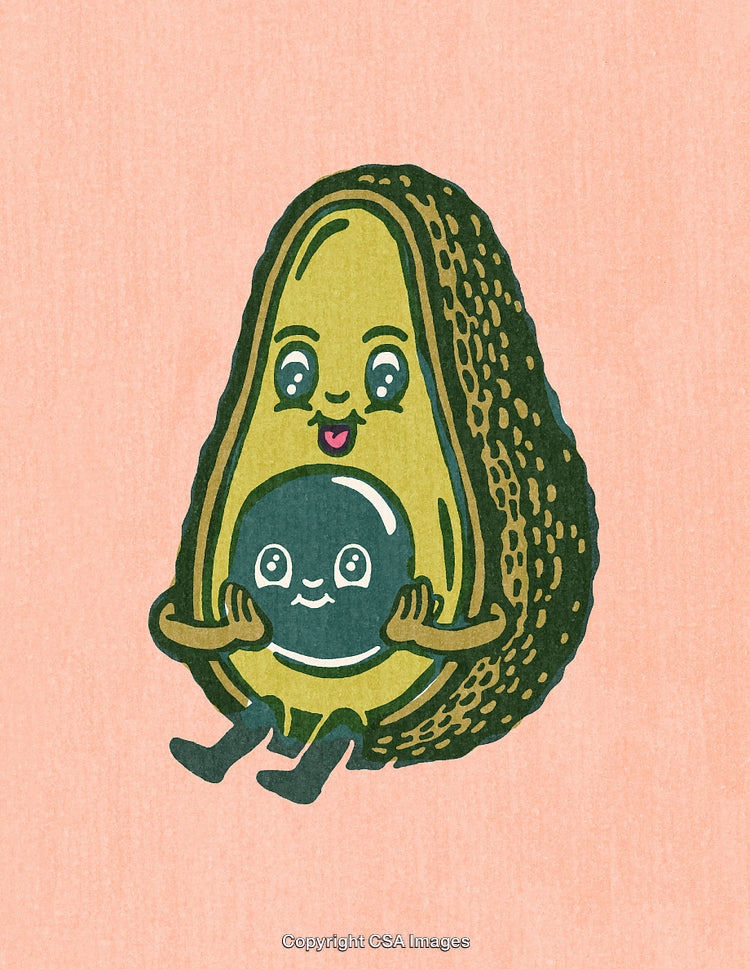 Cute Avocado Cartoon Illustration With a Happy and Playful Expression