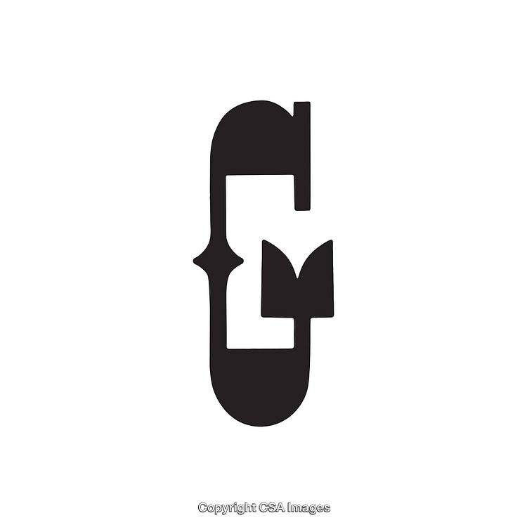 Creative Letter G Design in Black Minimalist Style on White Background