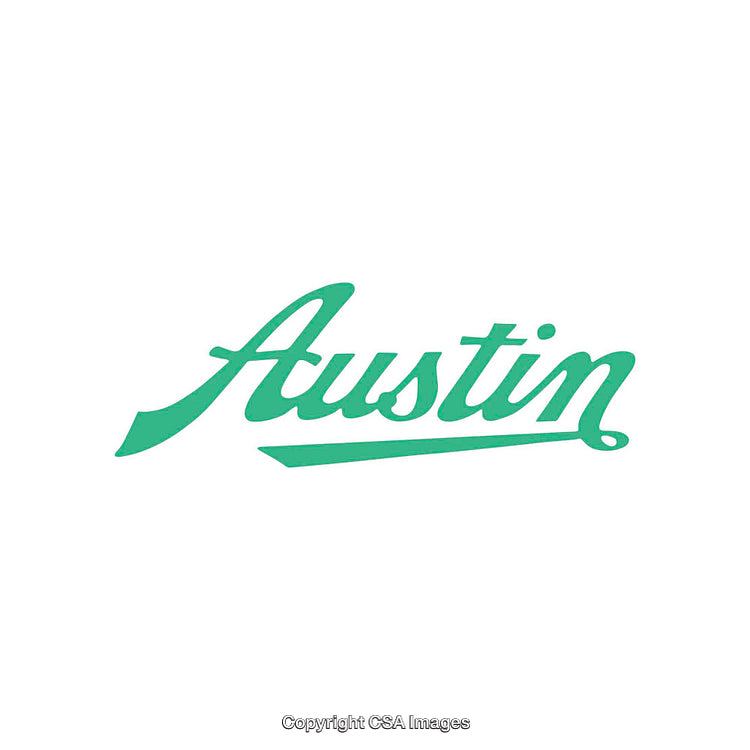 Elegant Green Script Text Spelling Austin on White Background