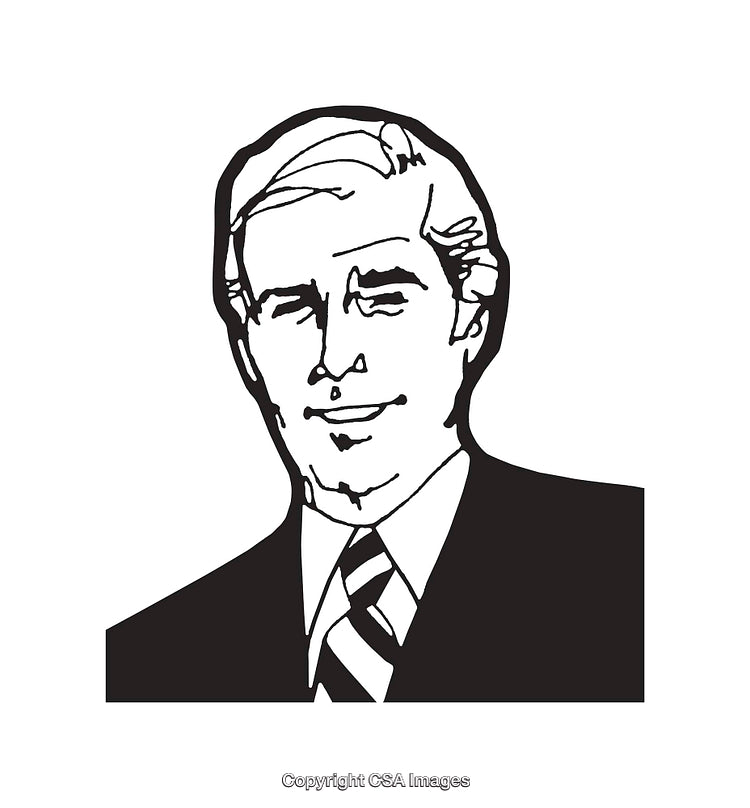 Black and White Line Art of a Professional Male Portrait