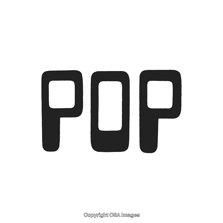 Bold Black Pop Text Design on Plain White Background
