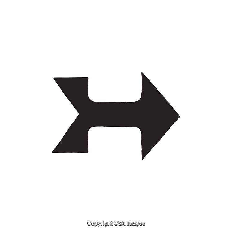 Minimalist Black Arrow Symbol Isolated on White Background