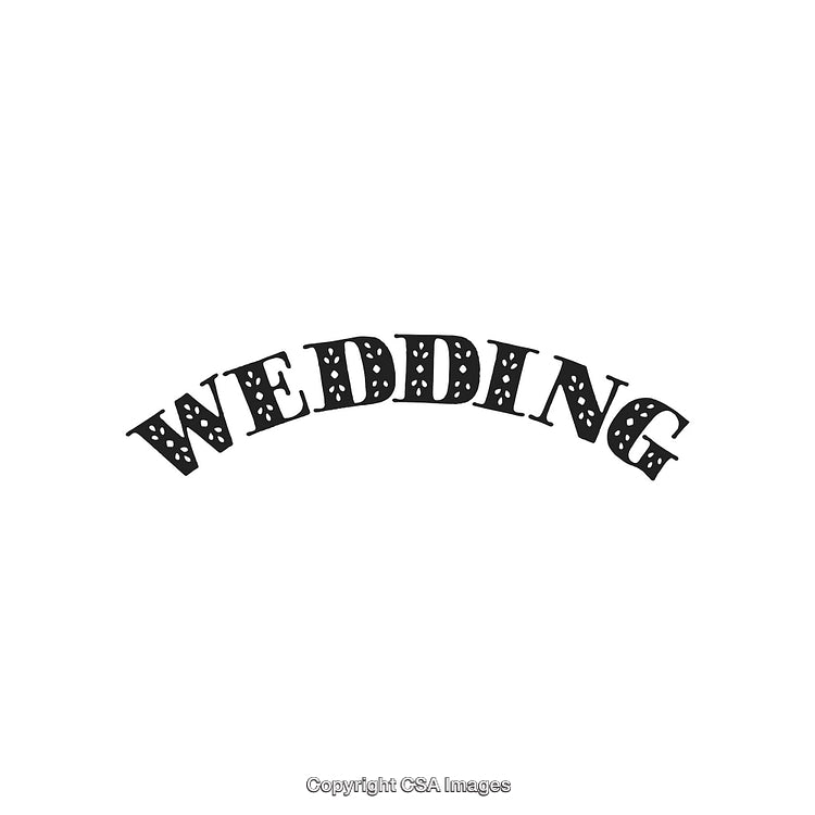 Elegant Wedding Text Design in Curved Font Style on White Background