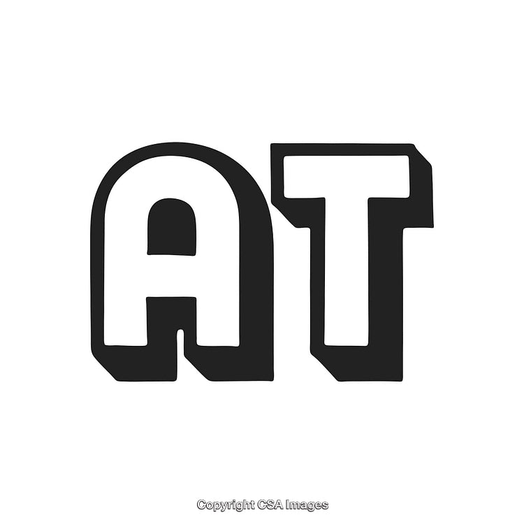 Boldly Styled Black and White AT Lettering Design in Dynamic Font