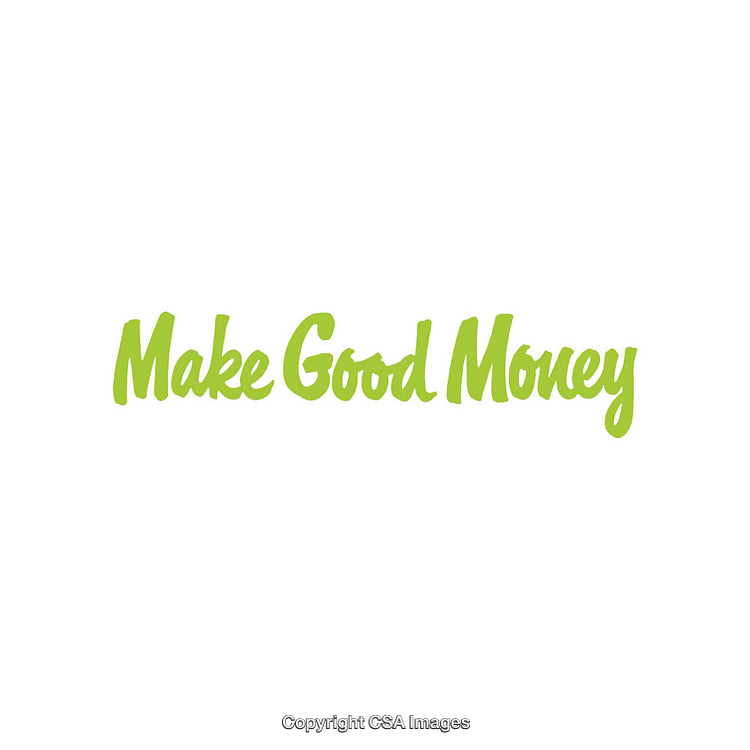 Inspirational Green Typography Promoting Financial Success and Ethical Earning