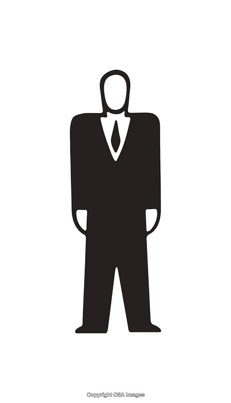 Minimalist Black and White Businessman Icon Illustration