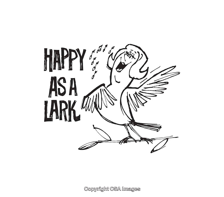 Cheerful Line Art of a Singing Bird With Text Design