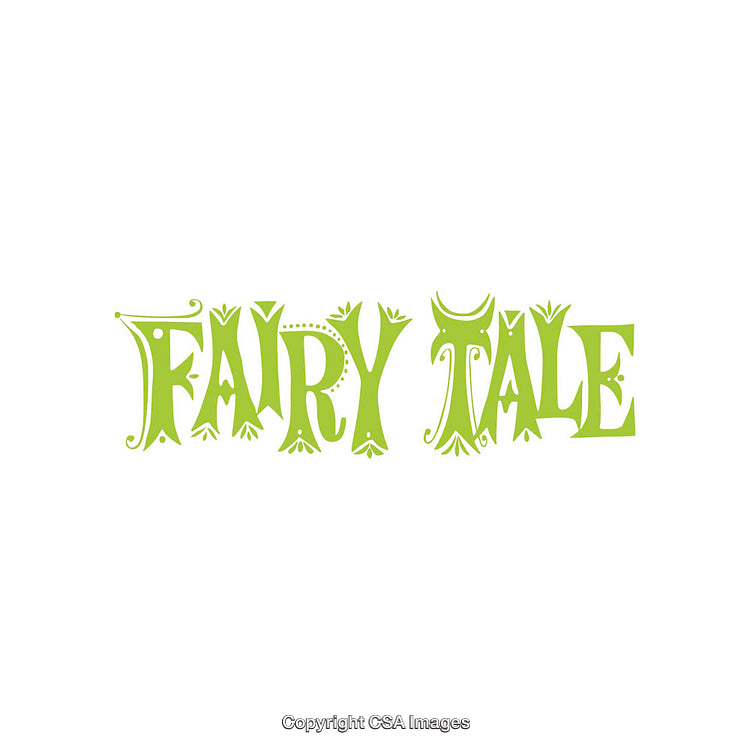 Green Text Art Illustrating the Phrase 'Fairy Tale' in a Decorative Style