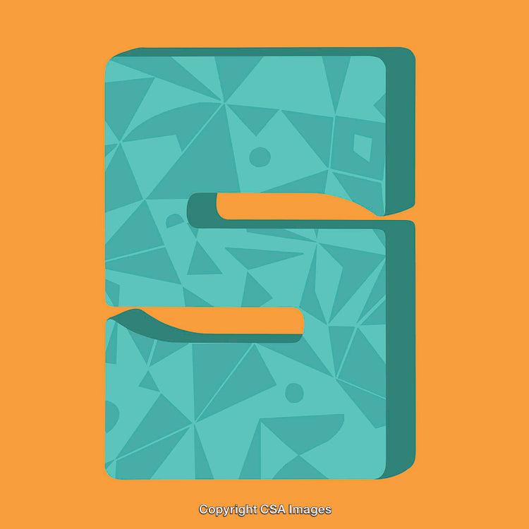 Geometric Styled Letter S Over a Bright Colored Background